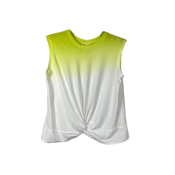 Z by Zella Big Girls Green Blaze Twist Front Ombré Tank Top - Picture 1 of 7